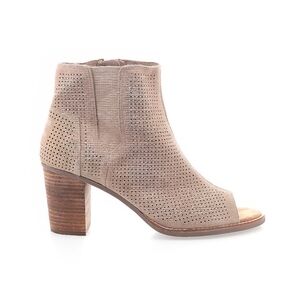 Toms Majorca Taupe Peep Toe Heeled Booties
